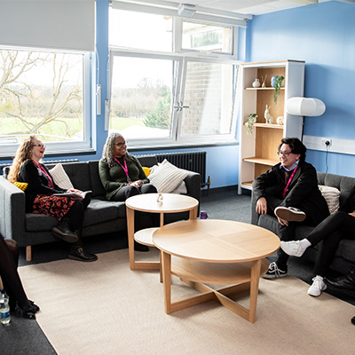staff sitting in the breathe room